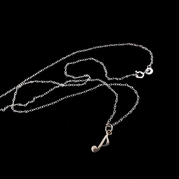 Genuine sterling silver music note pendant necklace musical - Picture 7 of 11
